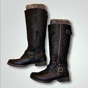 JustFab black knee high boots, Women’s Size 9.